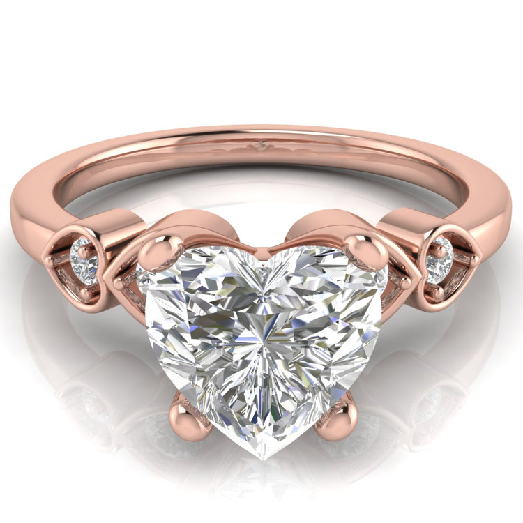 Romance Heart Shaped Lab Diamond Engagement Ring