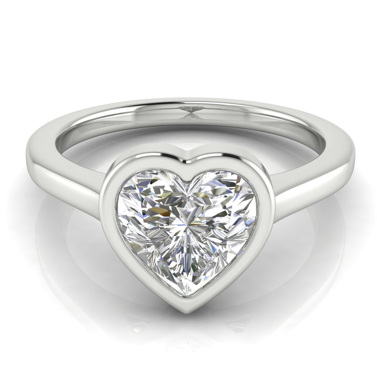 Floating Bezel Heart Shaped  Engagement Ring | Moissanite | Lab Grown Diamond