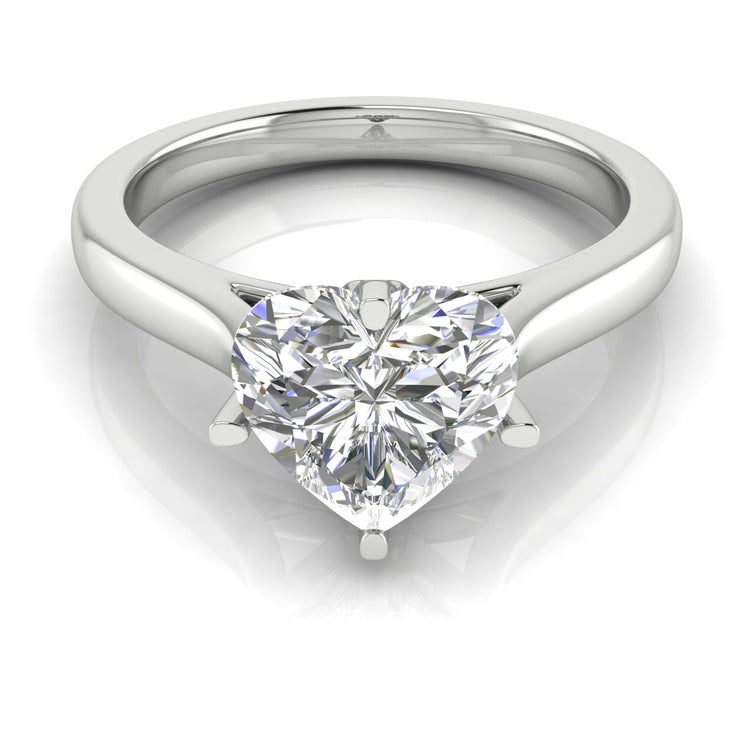 Lotus Prong Heart Shaped  Engagement Ring | Moissanite | Lab Grown Diamond