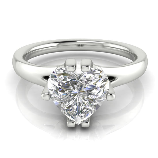 Suspended Heart Shaped Lab Diamond Engagement Ring