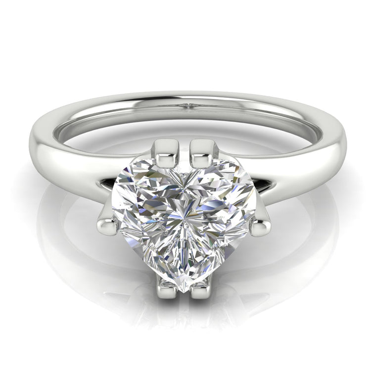 Suspended Heart Shaped Lab Diamond Engagement Ring 