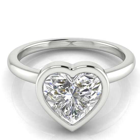 Bezel Heart Shaped Moissanite Engagement Ring