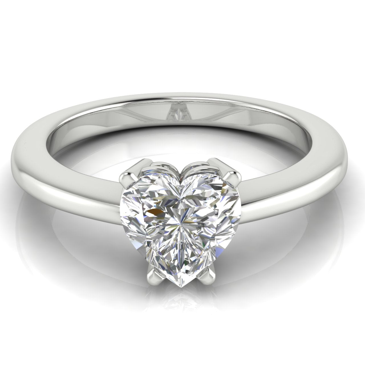 4 Prong Basket Heart Shaped Lab Diamond Engagement Ring