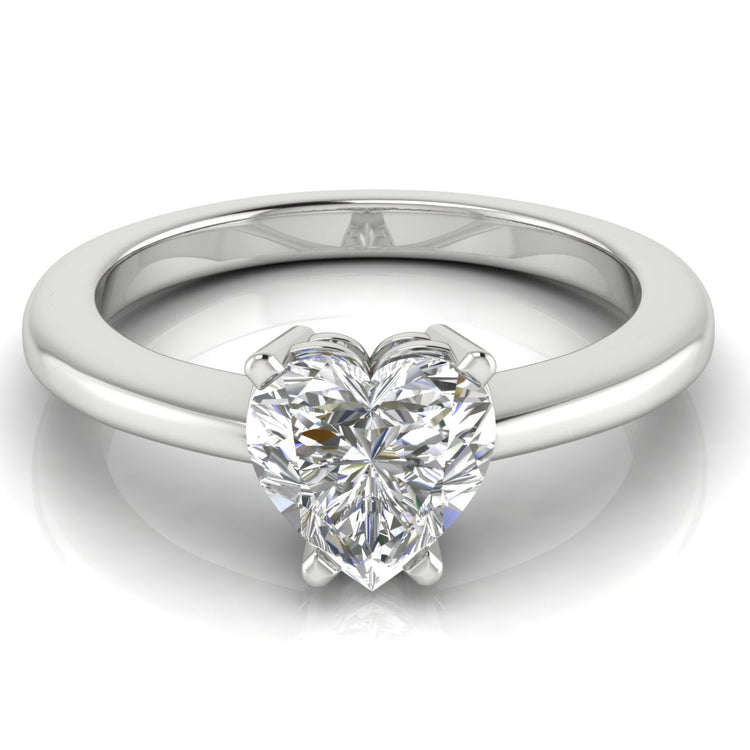 4 Prong Basket Heart Shaped Lab Diamond Engagement Ring 