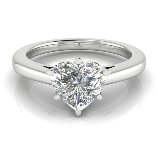 6 prong Cathedral Heart Shaped Moissanite Engagement Ring