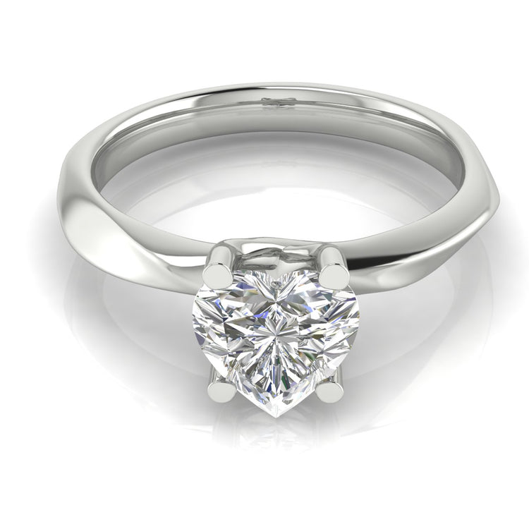 Knife Edge Crossover Heart Shaped  Engagement Ring | Moissanite | Lab Grown Diamond