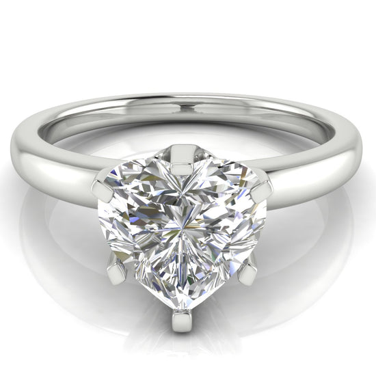 Elegant 6 Prong Heart Shaped Moissanite Engagement Ring