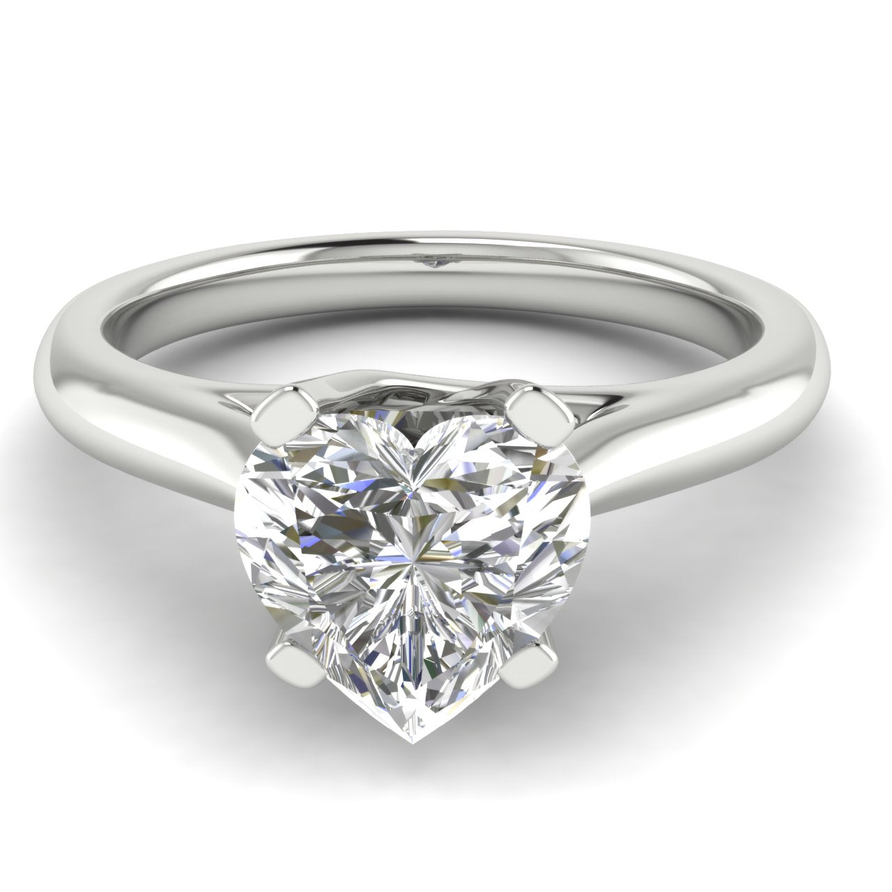 Bypass Basket Heart Shaped Lab Diamond Engagement Ring