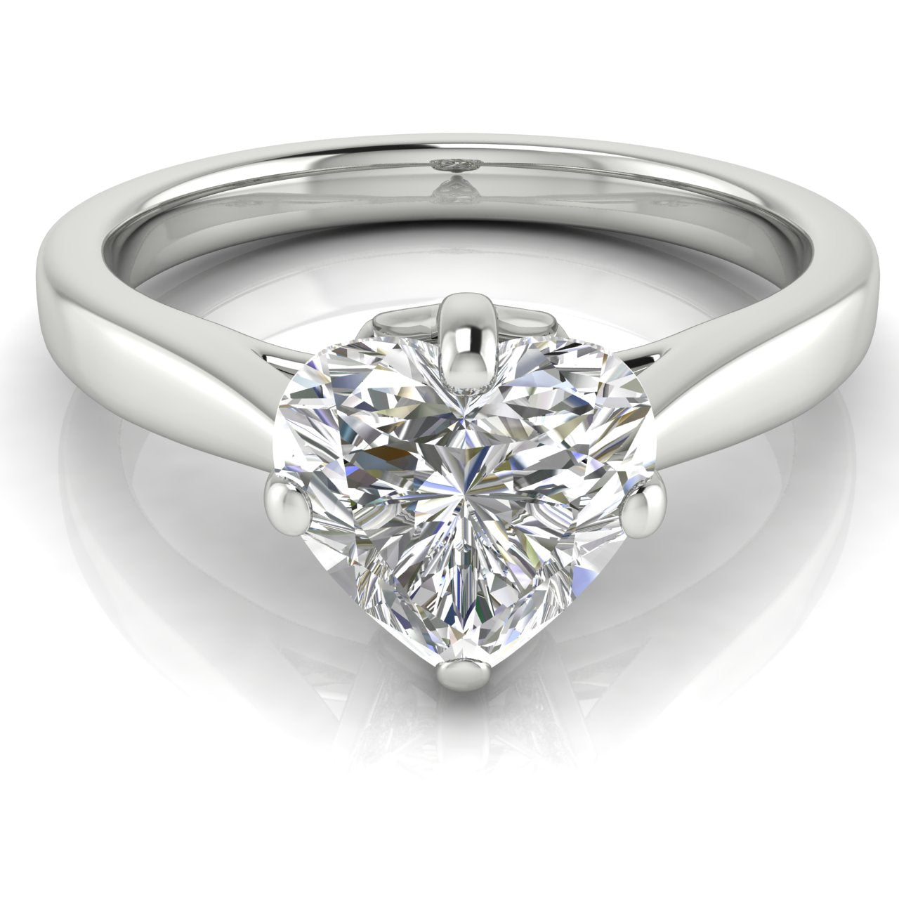 Hidden Accent Heart Shaped Moissanite Engagement Ring