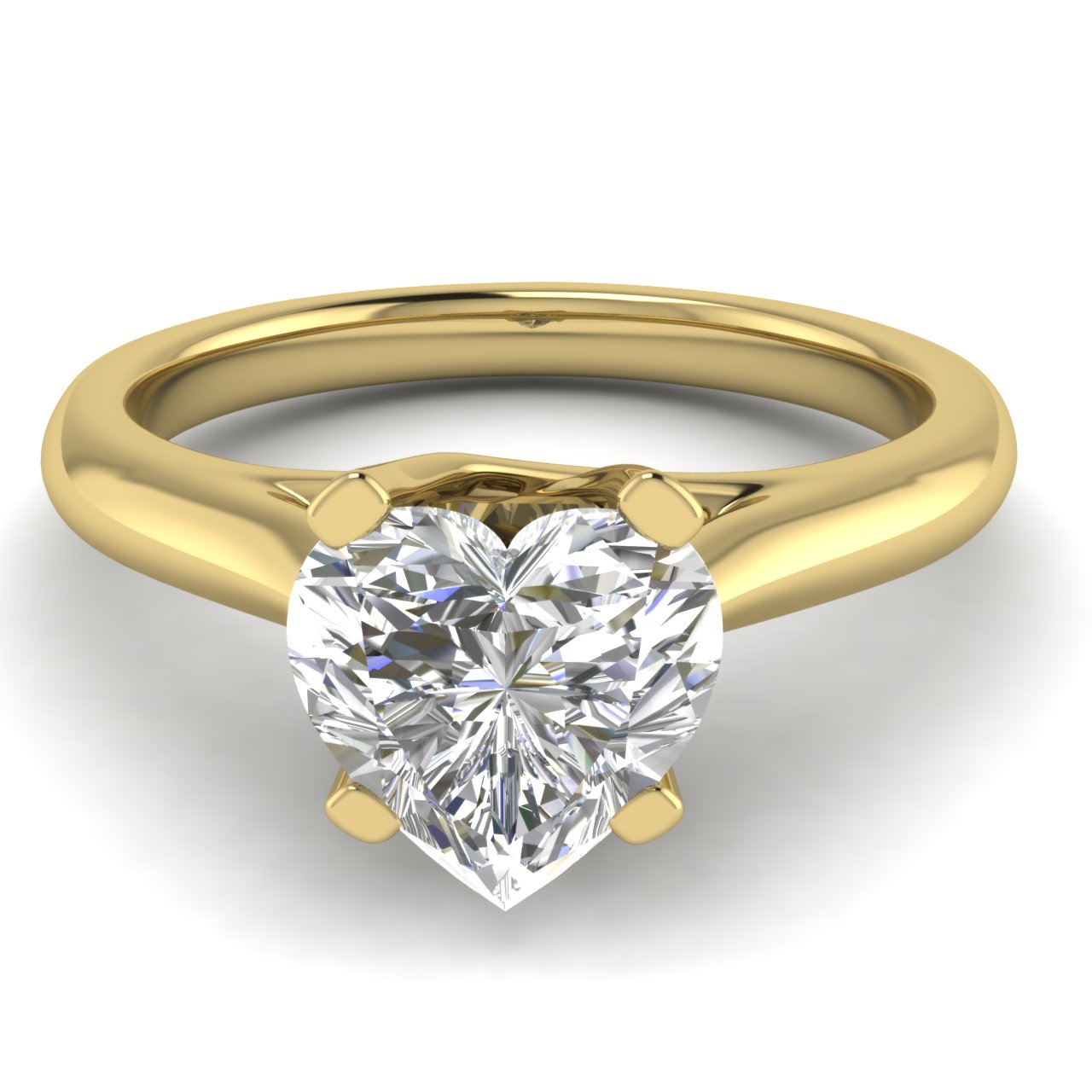 Bypass Basket Heart Shaped Lab Diamond Engagement Ring