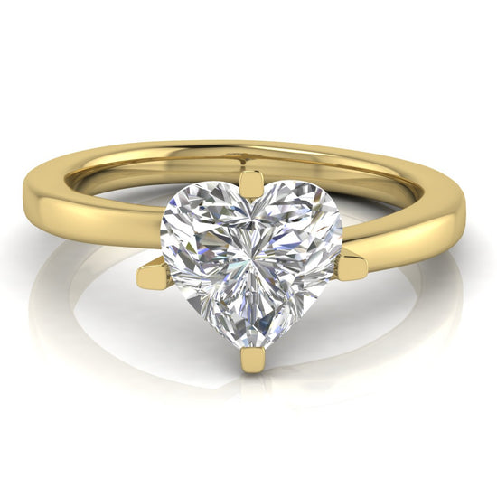 Bypass Heart Shaped Moissanite Engagement Ring