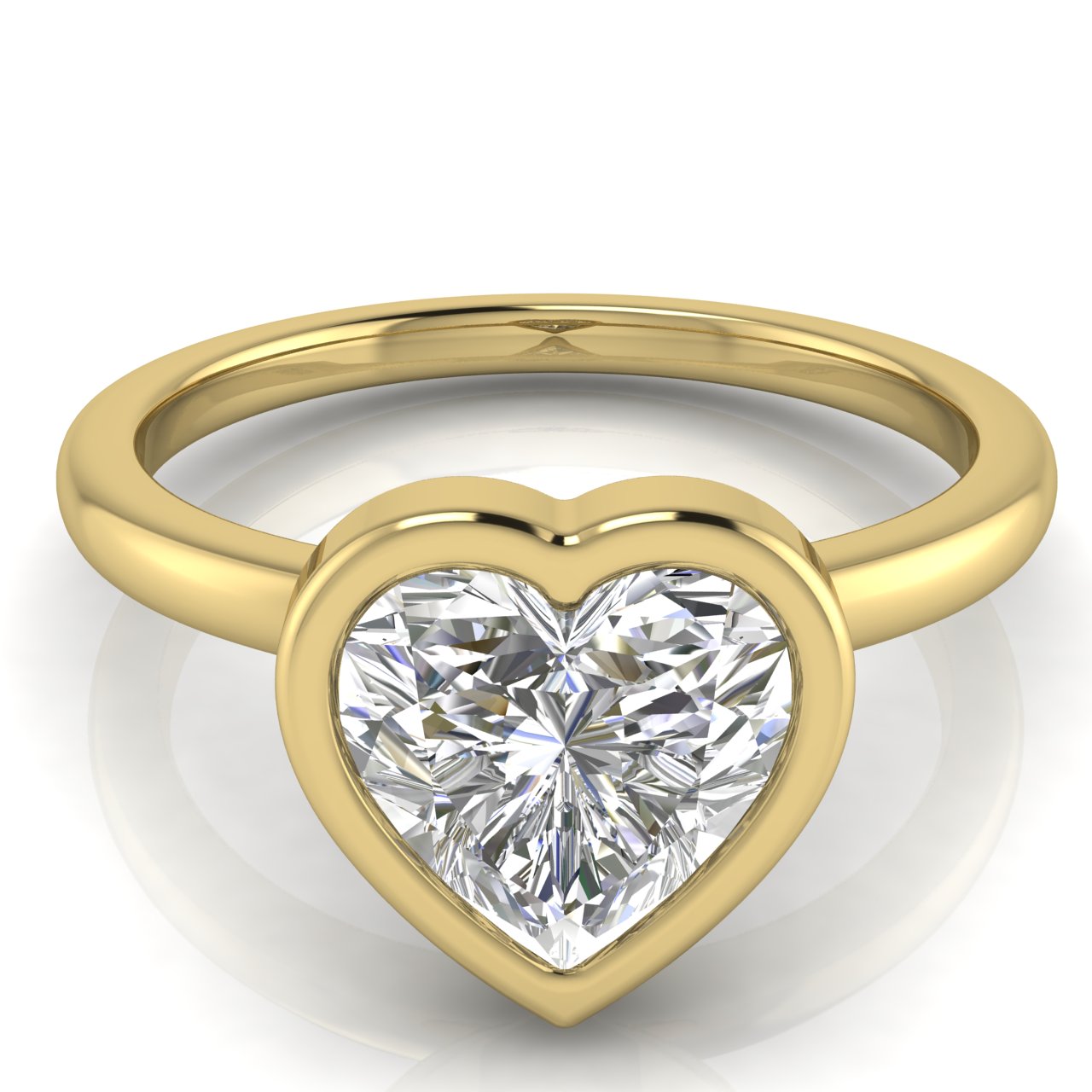 Bezel Heart Shaped Moissanite Engagement Ring