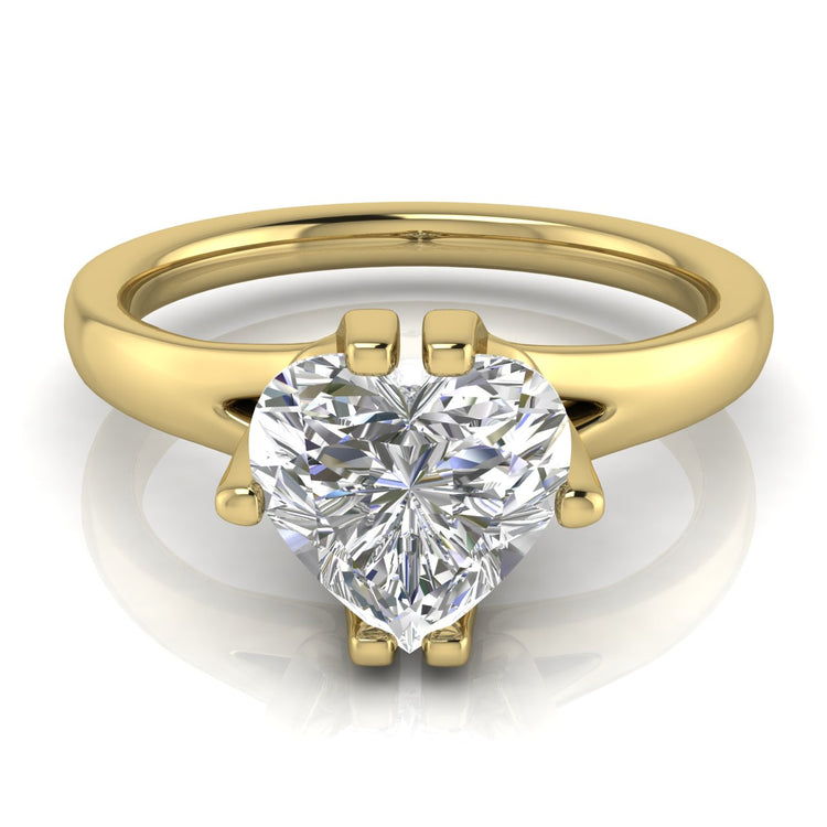 Suspended Heart Shaped Lab Diamond Engagement Ring