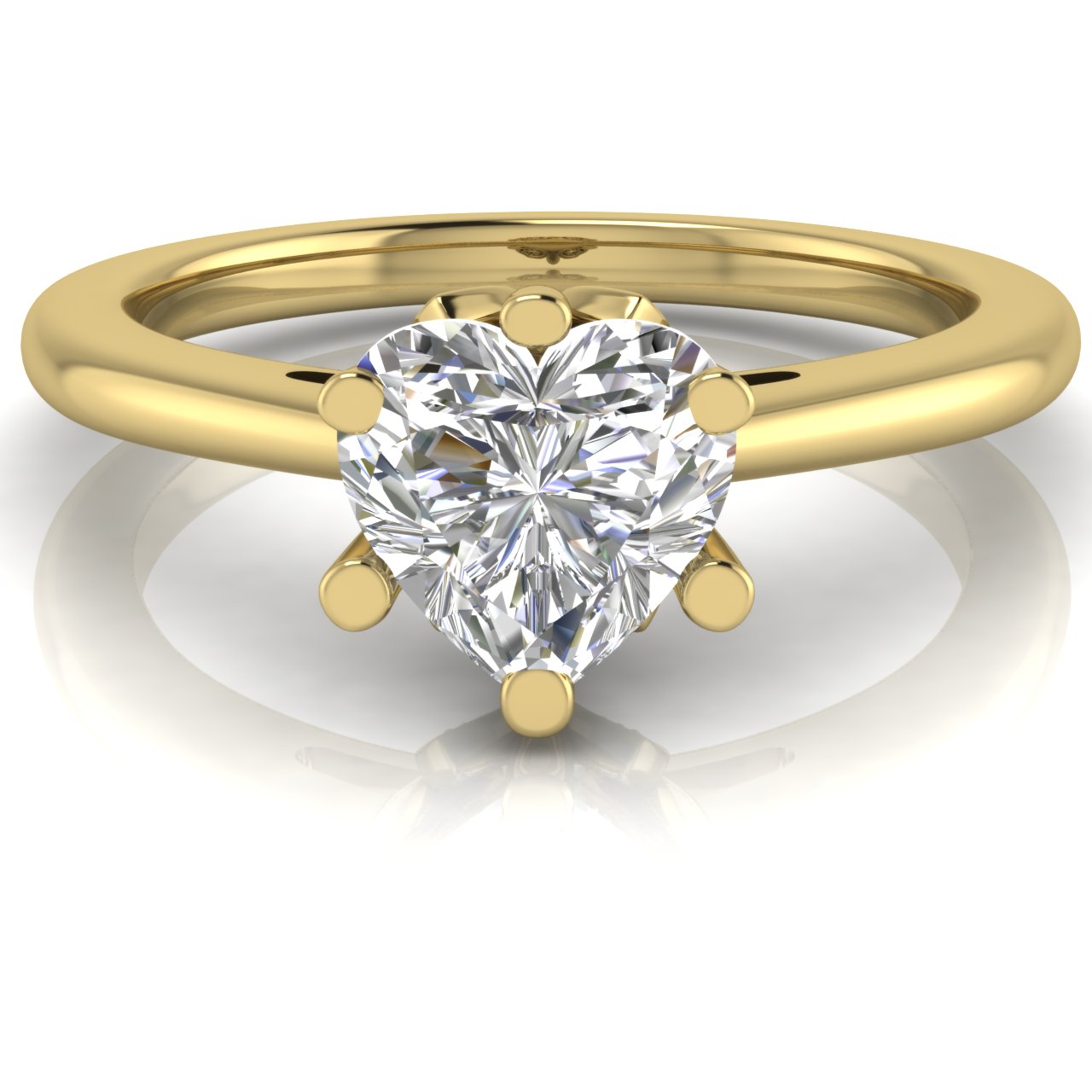 Lotus Pave Heart Shaped Moissanite Engagement Ring