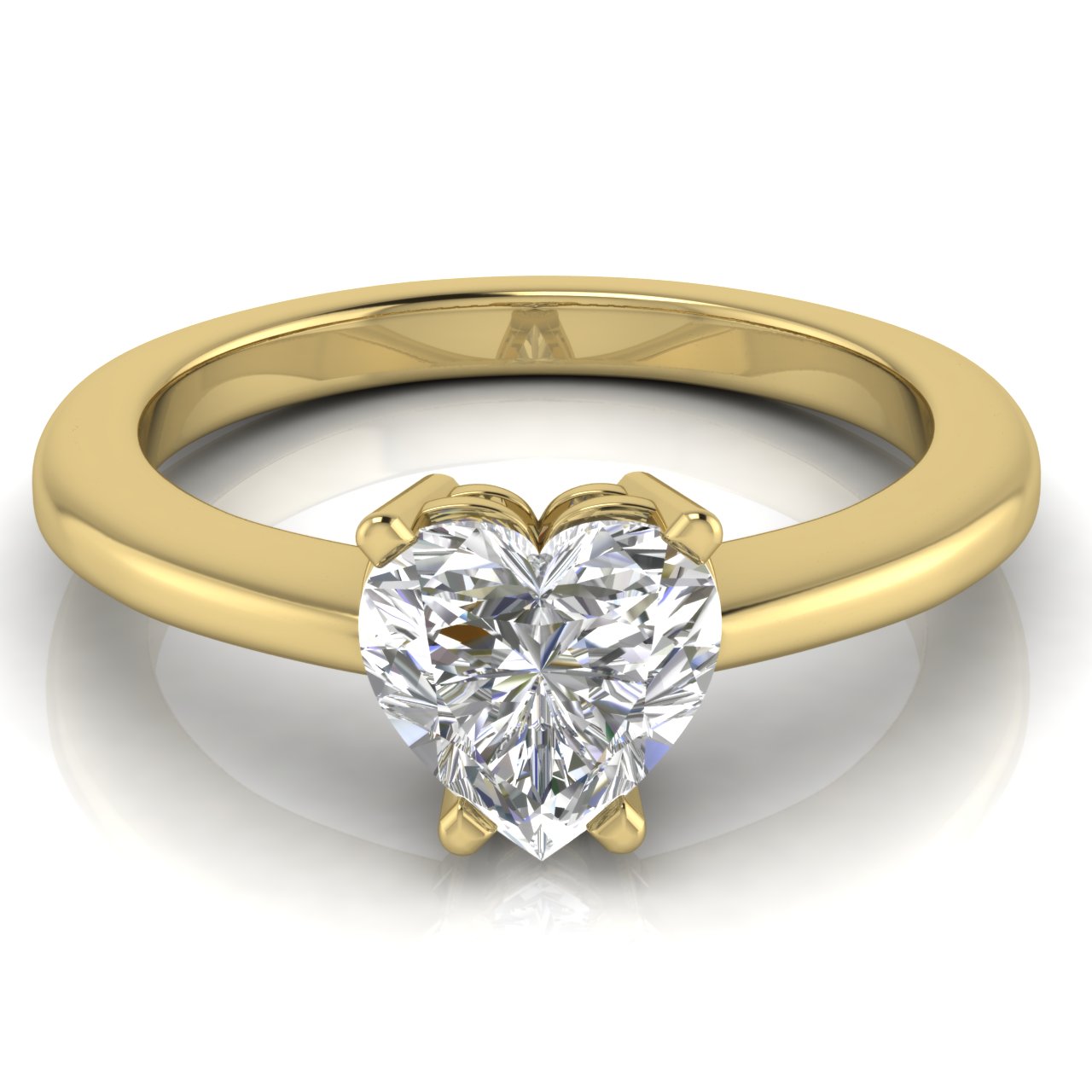 4 Prong Basket Heart Shaped Lab Diamond Engagement Ring