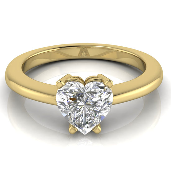 4 Prong Basket Heart Shaped Lab Diamond Engagement Ring