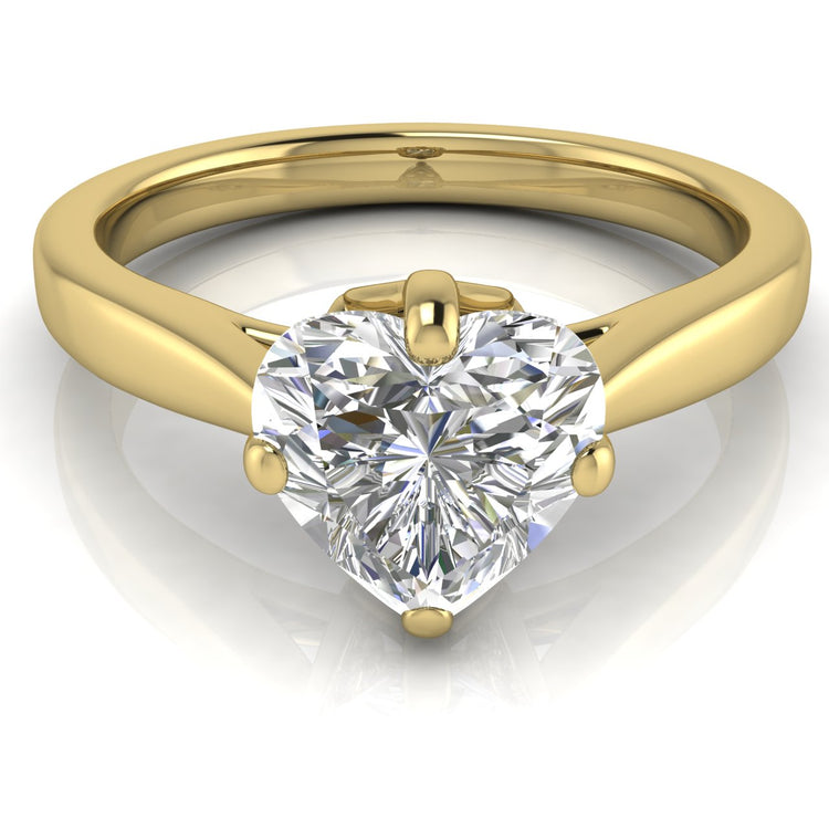 Hidden Accent Heart Shaped Moissanite Engagement Ring