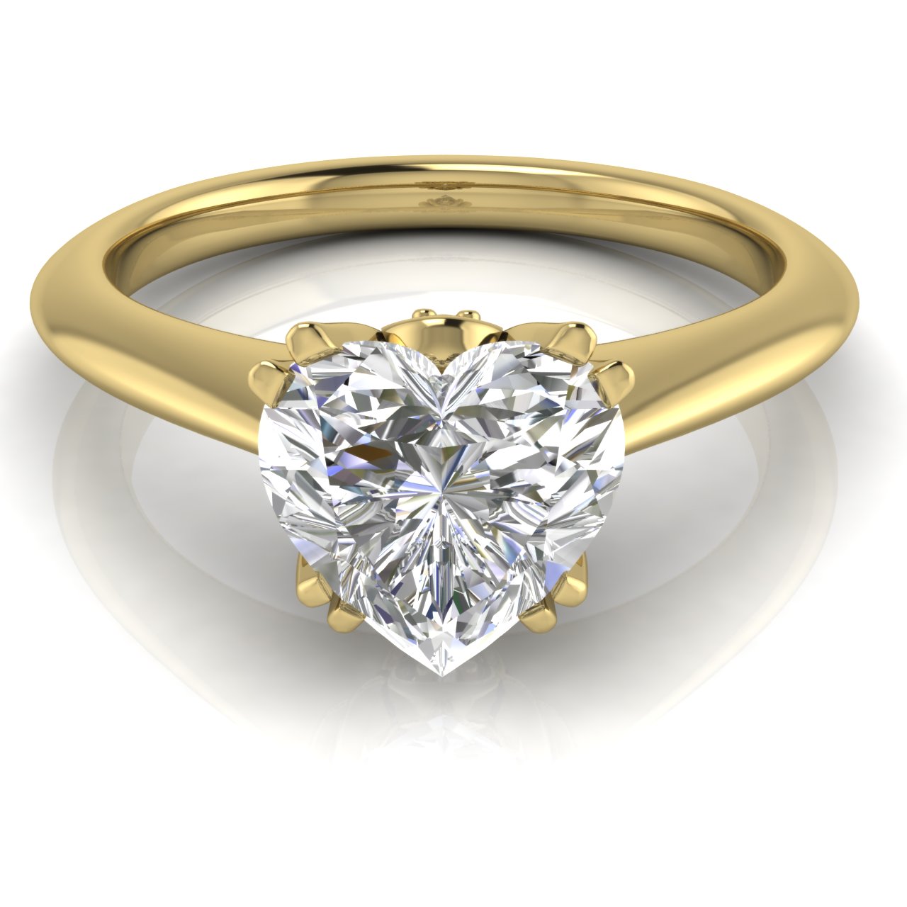 Double Prong Tulip Heart Shaped Lab Diamond Engagement Ring