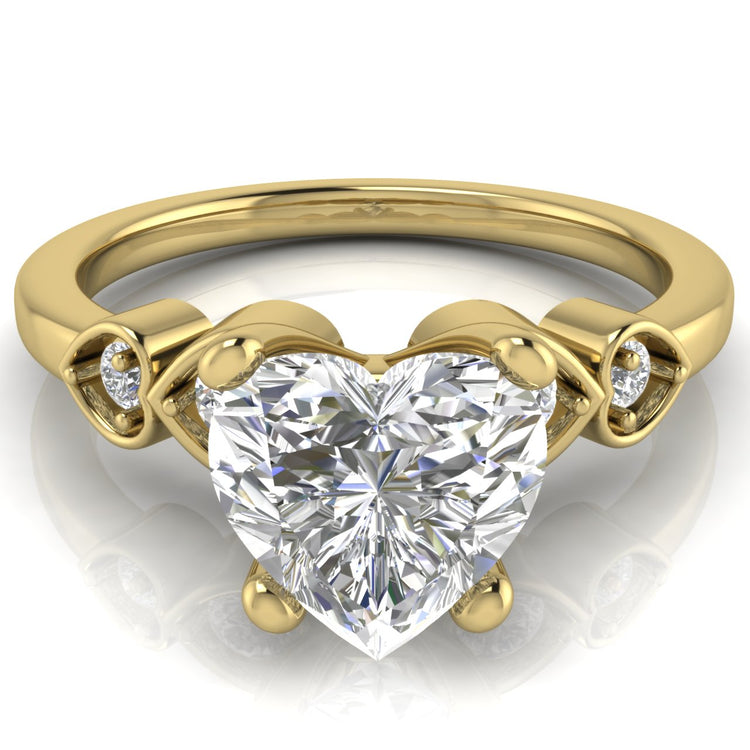 Romance Heart Shaped Moissanite Engagement Ring