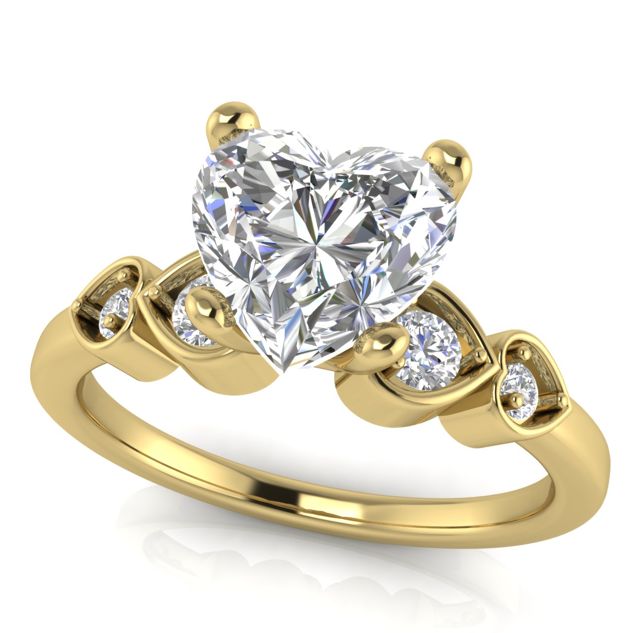 Romance Heart Shaped Moissanite Engagement Ring