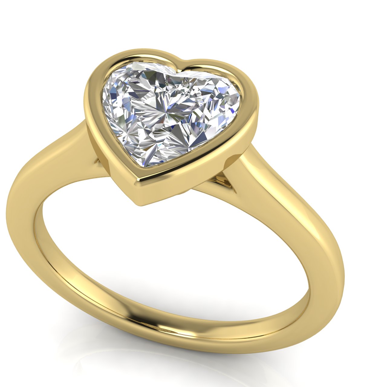 Floating Bezel Heart Shaped Lab Diamond Engagement Ring