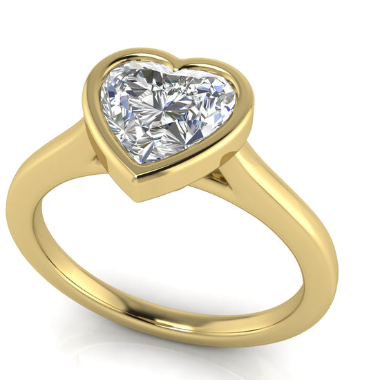 Floating Bezel Heart Shaped Lab Diamond Engagement Ring