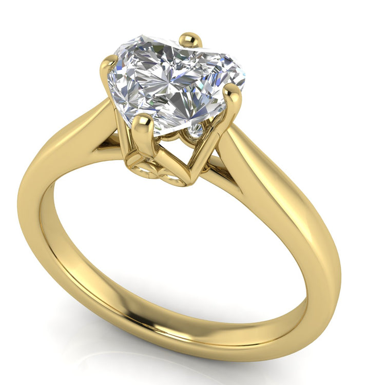 Hidden Accent Heart Shaped Moissanite Engagement Ring