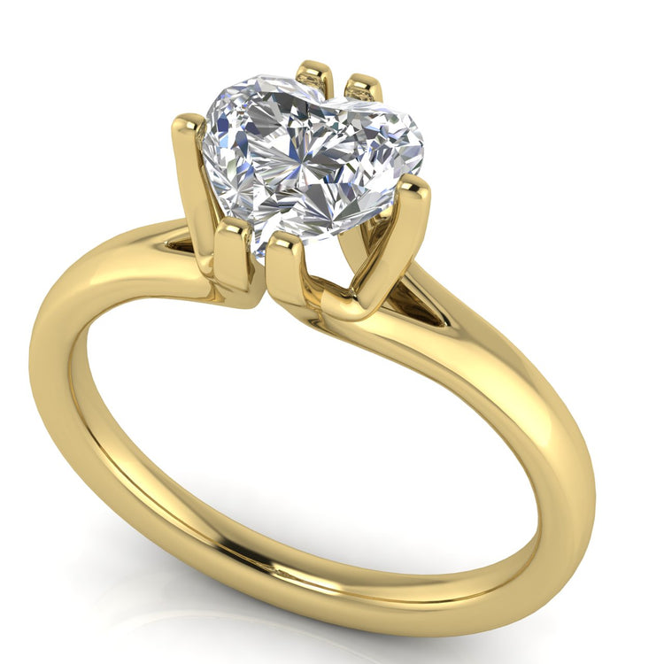 Suspended Heart Shaped Moissanite Engagement Ring