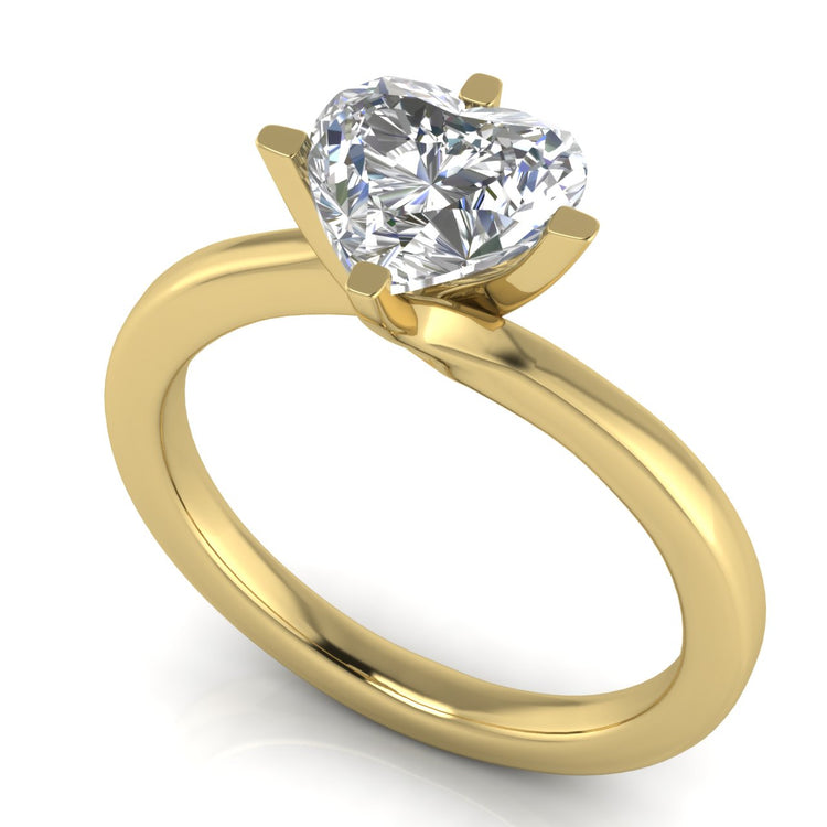 Bypass Heart Shaped Lab Diamond Engagement Ring