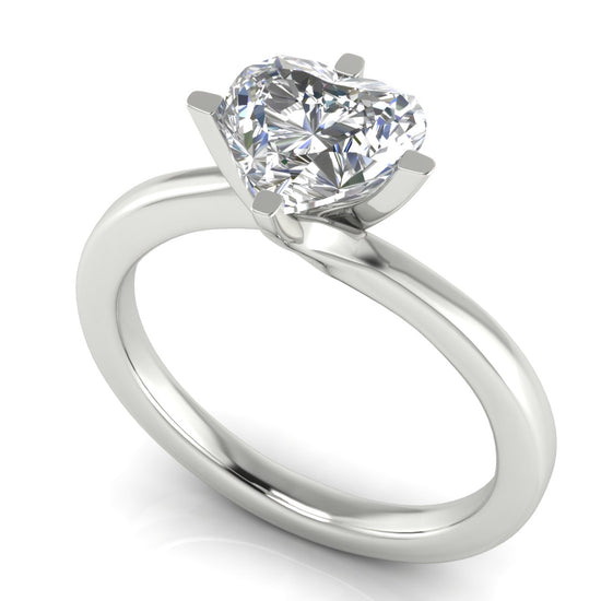 Bypass Heart Shaped Moissanite Engagement Ring