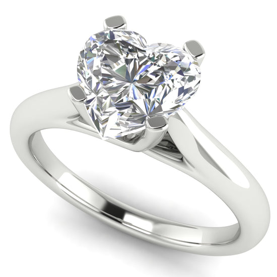 Bypass Basket Heart Shaped Moissanite Engagement Ring