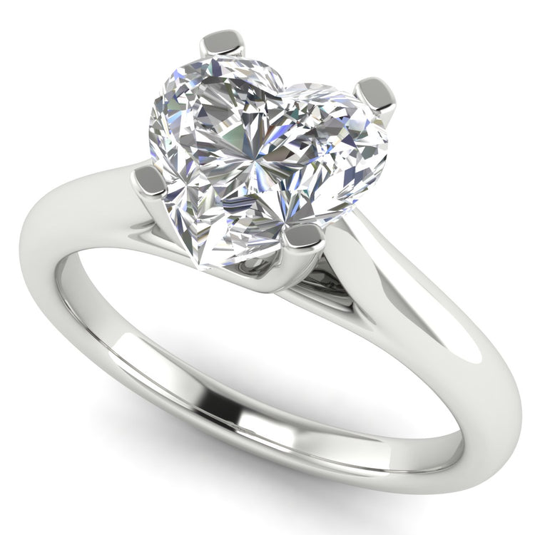 Bypass Basket Heart Shaped Lab Diamond Engagement Ring