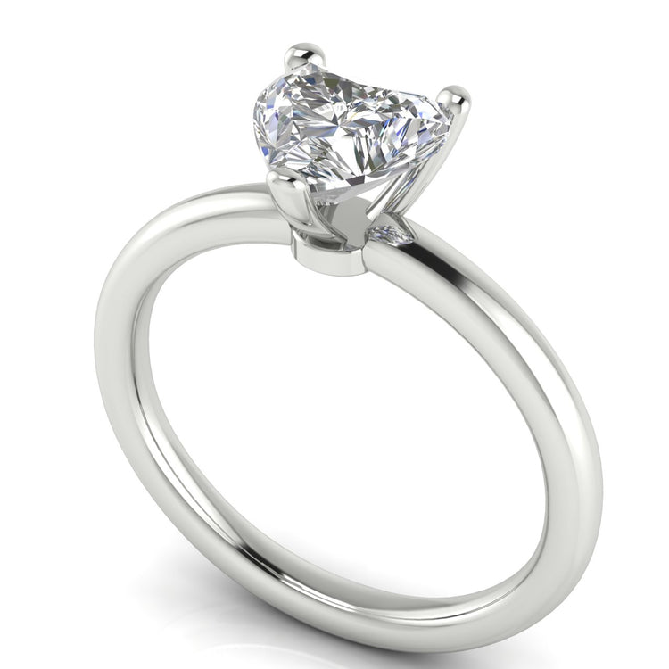 Classic Heart Shape Moissanite Engagement Ring