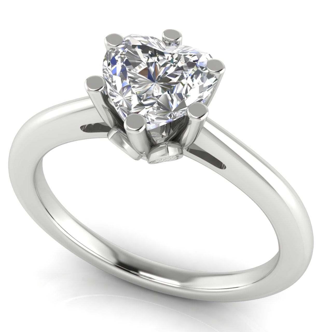 Lotus Pave Heart Shaped Lab Diamond Engagement Ring