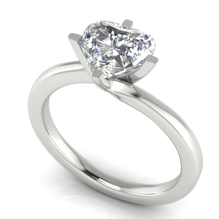 Bypass Heart Shaped Lab Diamond Engagement Ring