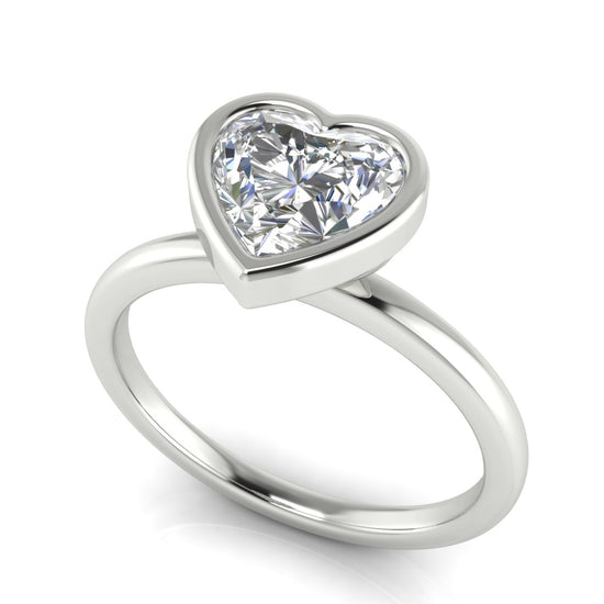 Bezel Heart Shaped Moissanite Engagement Ring