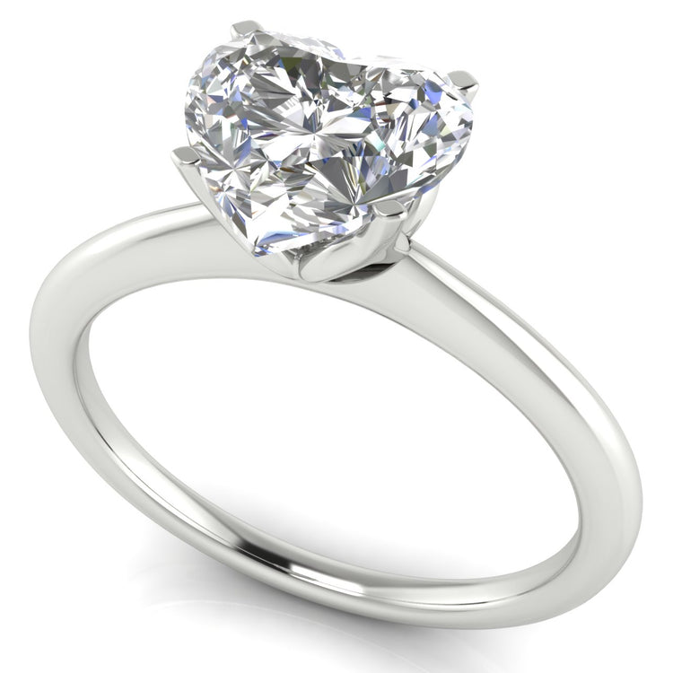 Tulip Set Heart Shaped Moissanite Engagement Ring