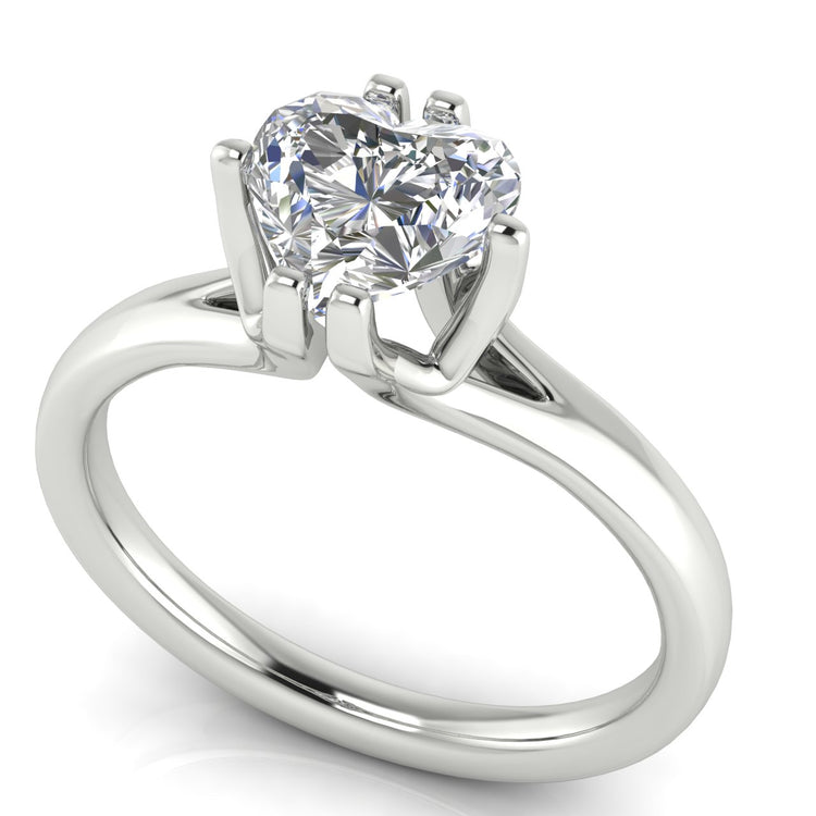 Suspended Heart Shaped Moissanite Engagement Ring