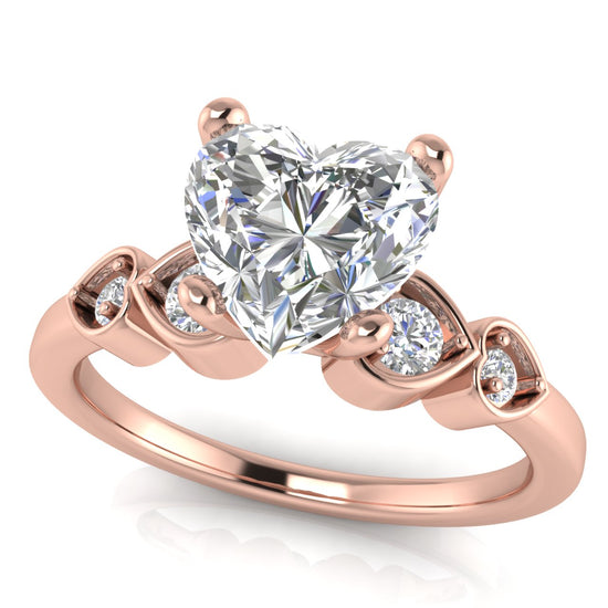 Romance Heart Shaped Lab Diamond Engagement Ring