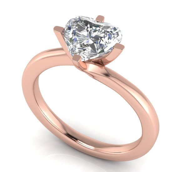 Bypass Heart Shaped Lab Diamond Engagement Ring