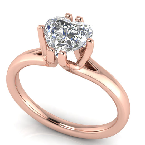 Suspended Heart Shaped Lab Diamond Engagement Ring