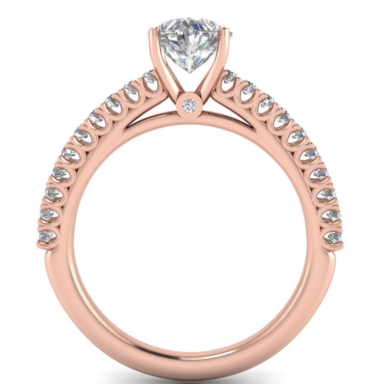 Floating Pave Heart Shaped Moissanite Engagement Ring