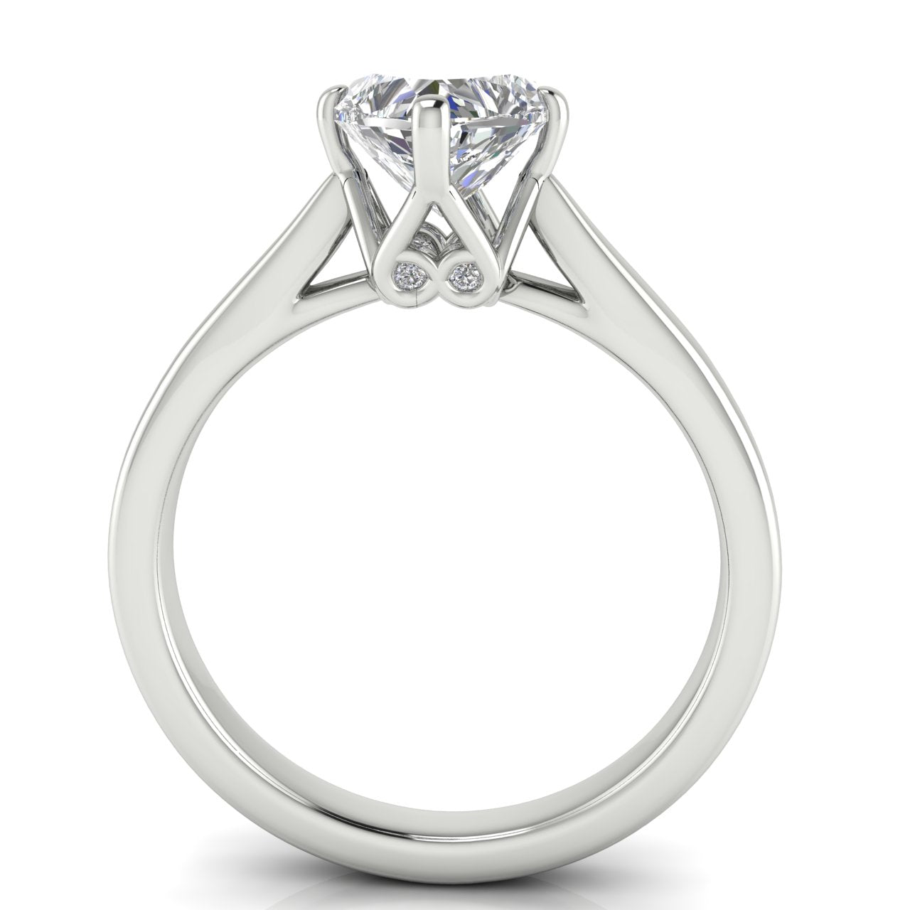 Hidden Accent Heart Shaped Moissanite Engagement Ring