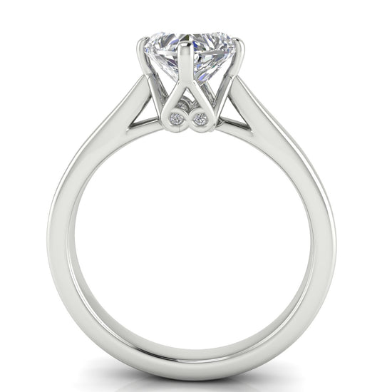 Hidden Accent Heart Shaped Lab Diamond Engagement Ring