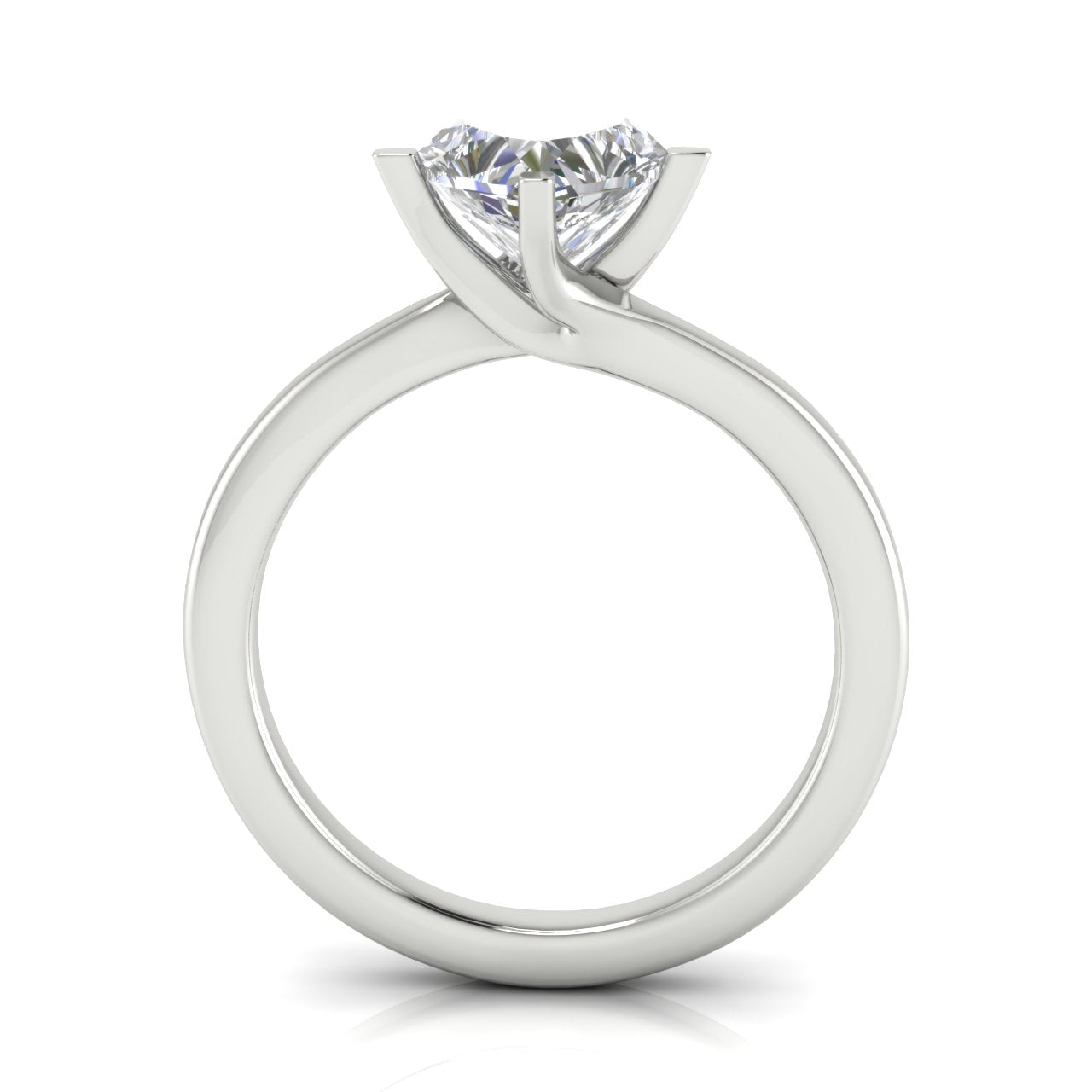 Bypass Heart Shaped Lab Diamond Engagement Ring