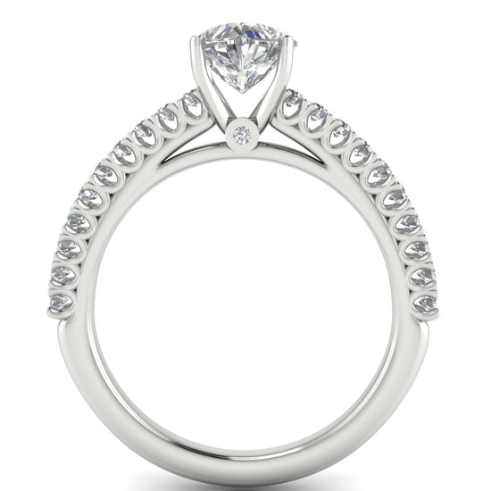 Floating Pave Heart Shaped Moissanite Engagement Ring