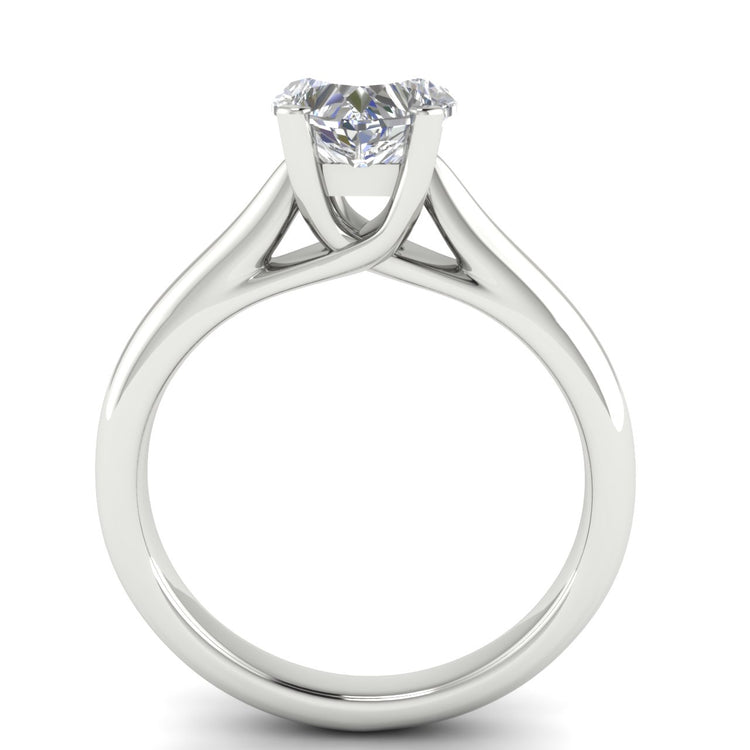 Bypass Basket Heart Shaped Moissanite Engagement Ring