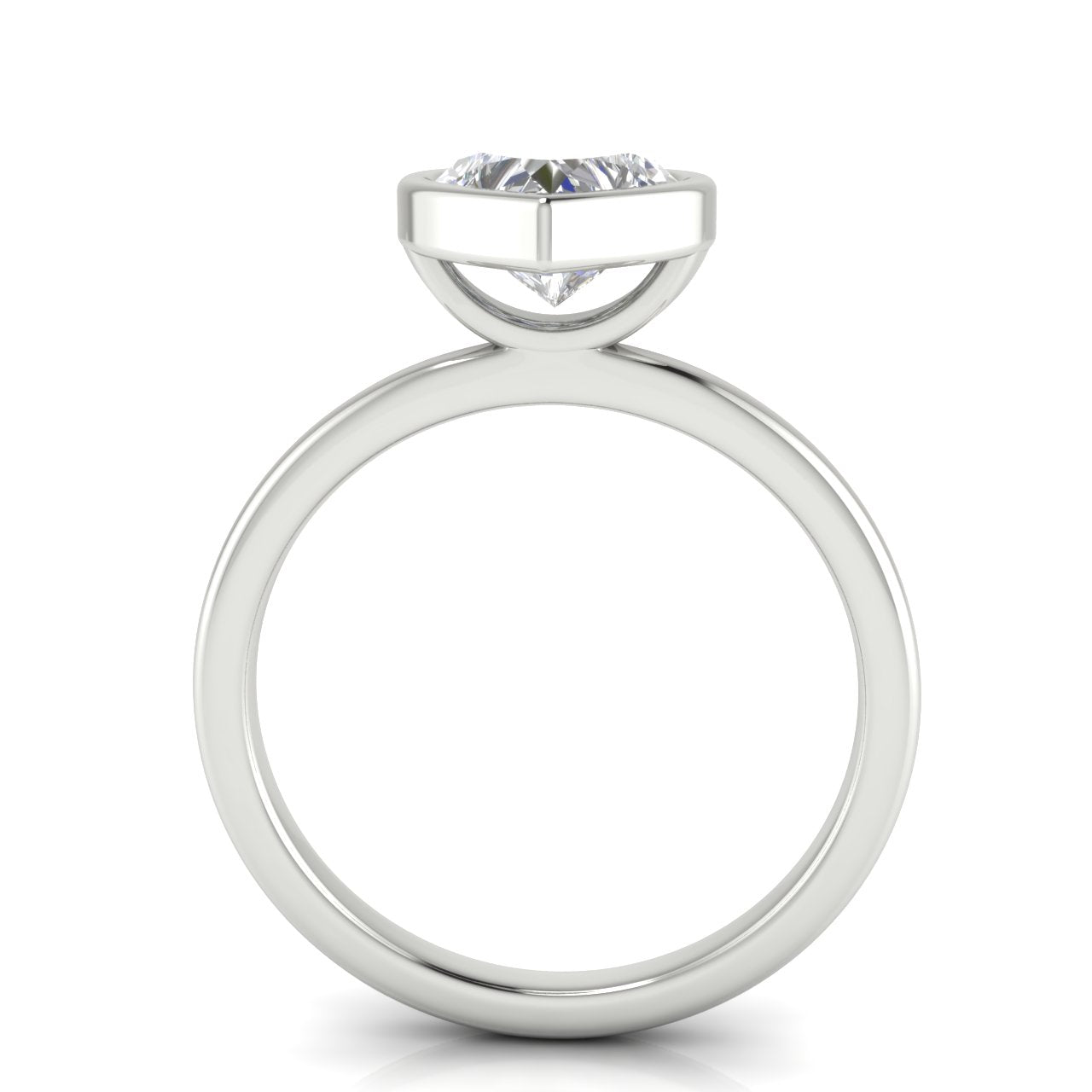 Bezel Heart Shaped Moissanite Engagement Ring