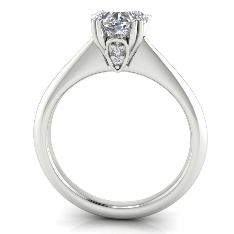 Double Prong Tulip Heart Shaped Moissanite Engagement Ring