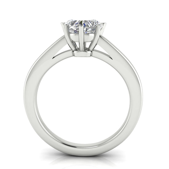 6 prong Cathedral Heart Shaped Moissanite Engagement Ring